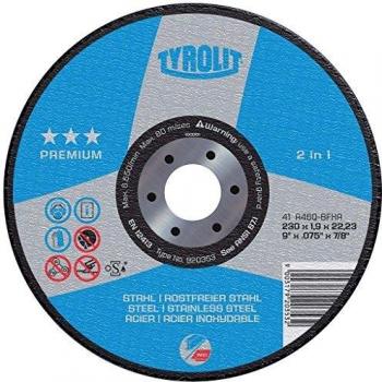 Tyrolit 42 Disco de corte acodado, tejido Conexión, medidas 125 x 2,5 x 22,23, VE: 25 unidades, 1 unidades, 872347
