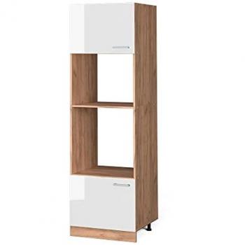 Armario para microondas R-Line, Blanco alto brillo, 60 cm