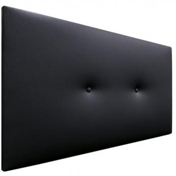 Cabecero de Polipiel Acolchado Liso con Botones 95x50cm para Camas 80/90 - Negro