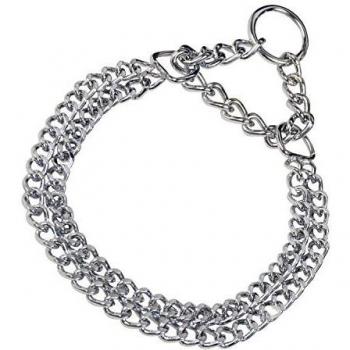 HS Sprenger - Collar doble de acero chapado en cromo para perro