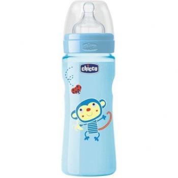 Chicco Biberón Well-Being Silicona 4M+ 330 Ml Azul