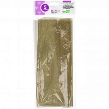 Liderpapel CL16 Papel Celofan 50 X 70 cm, 22G/M2 Bolsa De 5 Hojas Transparente
