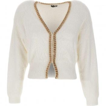 Liu Jo Women's White Chain Applique Cardigan, Size M