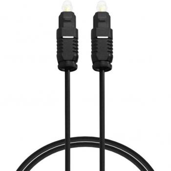 Cable de Audio Digital Óptico Toslink Macho a Macho 5 Metros para DVD HDTV Blu-Ray Consolas Smart TV - Negro