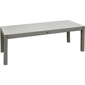 Papillon 8091826 - Mesa jardín ratán Sciacca 220x90x74 cm, color marfil