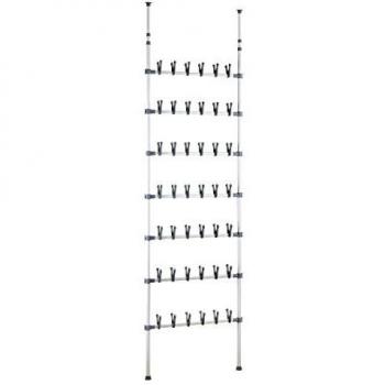 Estante telescópico para zapatos Atlas, capacidad para 42 pares, ajustable de 100 a 300 cm, color blanco
