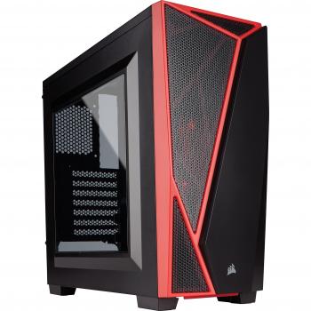 Corsair CC-9011107-WW Carbide Series SPEC-04 Windowed Mid-Tower ATX Gaming Computer Case - Black/Red