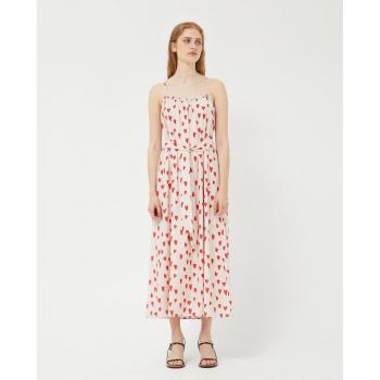 Vestido Compañía Fantástica Largo De Tirantes Estampado De Corazones