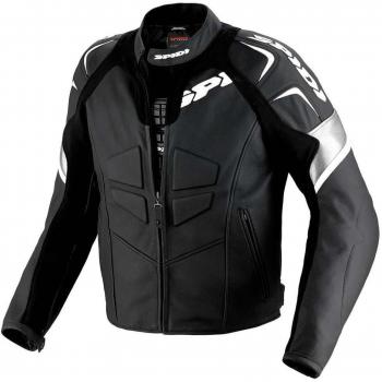 SPIDI Track Chaqueta de Piel, Negro/Blanco, 56