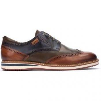 Pikolinos Avila M1T-4191C1 Men's Casual Leather Brogue Shoes - Camel/Brown, Size 45