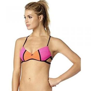 Fox - La victoria de las mujeres empuja hacia arriba Fijo cabestro superior del bikini, Medium, Fuchsia