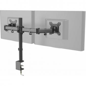 Soporte de monitor VM-MF2, 2 brazos, negro, para pantallas de 13 a 27 pulgadas, ajustable en altura y con gestión de cables
