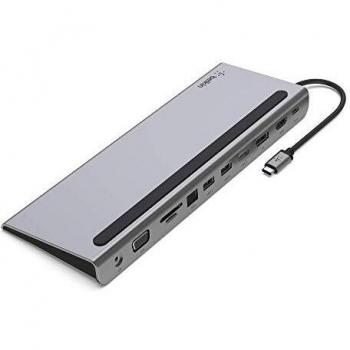 Belkin USB C Hub, 11-in-1 MultiPort Adapter Dock with 4K HDMI, DP, VGA, USB-C 100W PD Pass-Through Charging, 3 USB A, Gigabit Ethernet, SD, MicroSD, 3.5mm Ports for MacBook* Pro, Air, XPS and More