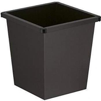 V-Part VB 102700 Papelera de Metal Rectangular 27 litros, Negro