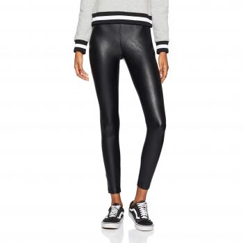 ONLY NOS Onlflirt PU Leggings Ankel Pnt Noos Mujer, Negro