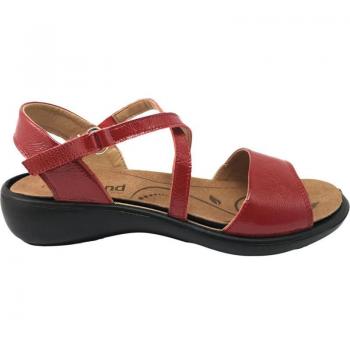 Cómoda Sandalia mujer Westland by Josef Seibel Ibiza-73 charol rojo, tira cruzada con velcro, plantilla extraíble anatómica y acolchada, altura tacón bajo (1-3 cm), referencia 167734