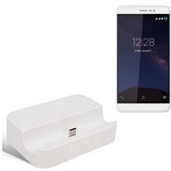Dock USB Micro adecuado para el coolpad Porto S, blanco | estación de carga incluyendo el cable USB 2.0 cable de datos / cargador, la horquilla del muelle de escritorio cargador universal adecuado para el teléfono móvil para smartphones con conector mi