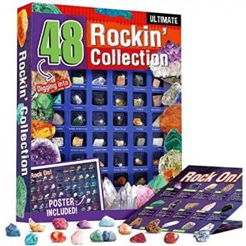 Byncceh 48 Set de Piedras Naturales, Minerales para Niños Juego de Piedras Preciosas minerales de Roca