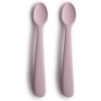 Cucharas de Silicona para Bebés 2 Unidades Color Lila - Libre de BPA, Apta para Lavavajillas