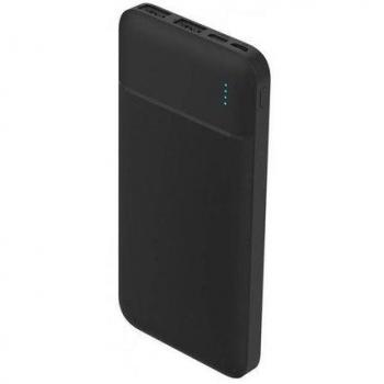 Batería Externa Elegante de Polímero de Litio 10000mAh Negra con 2 Puertos USB-A