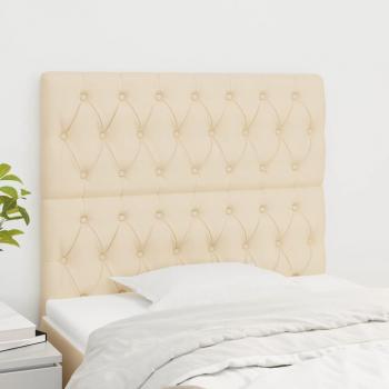 Cabeceros de tela color crema 90x7x78/88 cm - 2 unidades Vidaxl