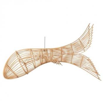 Lámpara Colgante de Madera Natural Pez 130x60x60 cm