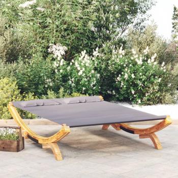 Anthracite Curved Wood Outdoor Lounge Bed 65x74.2x18.1
