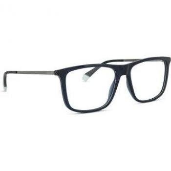 Polaroid Full-Rim Square Sunglasses for Men with Blue Plastic Frame, 55mm Lens Width, 16mm Bridge Width, and 145mm Temple Length