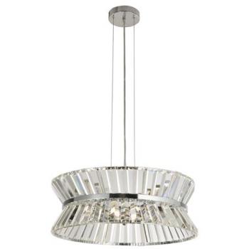 Colgante de 7 luces semi empotrado, cromado con cristal transparente - Searchlight