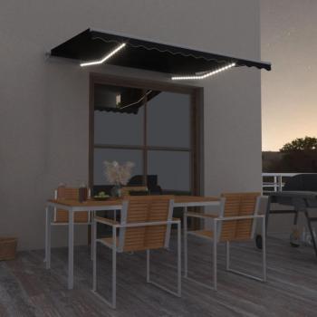 Toldo Retráctil Manual con LED 350x250 cm Antracita