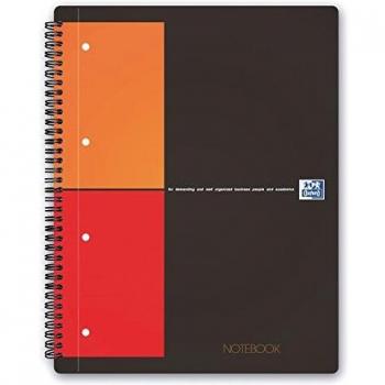 Cuaderno Oxford International College, Cuaderno cuadriculado A4, 5 mm a cuadros, 80 hojas, doble espiral
