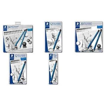 Staedtler Mars Lumograph 100 - Set de 12 Lápices de Grafito en Caja Metálica con Graduaciones Variadas
