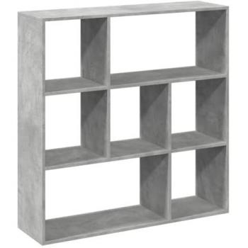 Librería divisora de madera gris y hormigón 102x29x103,5 cm vidaXL