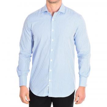 Camisa de manga larga y cuello de solapa para hombre