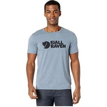 Fjällräven Men's Short Sleeve Logo T-Shirt - Uncle Blue Melange, Size S