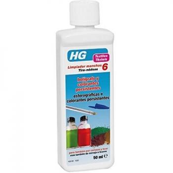 HG Limpiador Manchas de nr. 6 para Tinta, Alcohol y Comida en Ropa y Textil, 50 ml