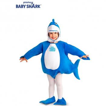Disfraz de Baby Shark azul con capucha para bebé y niños