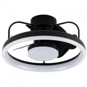 Ventilador de Techo LED Strike 50W 4800Lm Regulable CCT Negro con Mando a Distancia y Temporizador