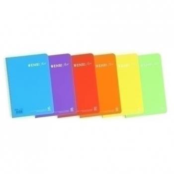 Bloc Folio Enri Plus 3x3, 90g, 80 hojas, tapa de polipropileno, cuadriculado, surtido de colores