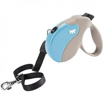 Ferplast - Correa retráctil para Perros Amigo Cord L, Cordón Enrollable, 5 m, máx. 50 kg, Azul