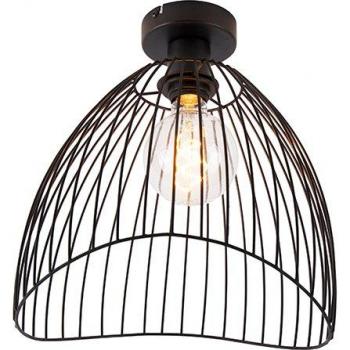 Plafón Diseño Negro 29cm Acero Redondo E27 Max. 1 x 40 Watt