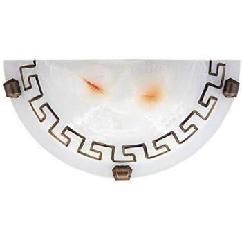 Aplique Etrusco de Pared 30 cm E27 Cristal Blanco y Metal IP20