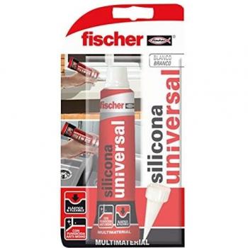 fischer - Silicona blanca antimoho para sellar ventanas, silicona líquida 50 ml