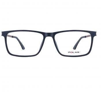 Polar 521 With Clip-On 20/N Gafas Recetadas para Hombre Azules con Clip-On, Armazones de color azul, diseño moderno y ligero, lentes recetadas