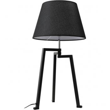 Lámpara de mesa Amona de Lucande, negro, textil, 69 cm, trípode, metal e.o., para salón y comedor (1 llama, E27)