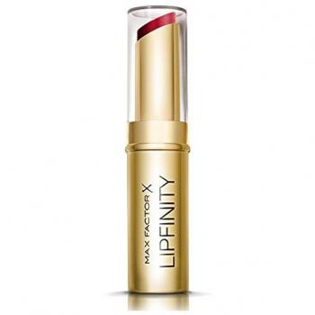 Max Factor Lipfinity Long Lasting Lipstick - 66 Scarlet, labial de larga duración, tono rojo intenso, fórmula de dos pasos para mayor durabilidad y acabado brillante