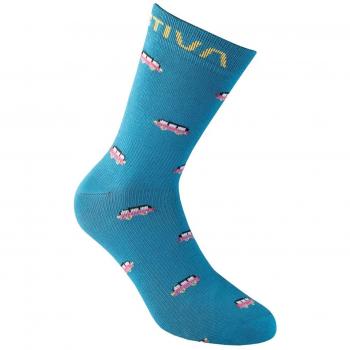 La Sportiva - Calcetines unisex Outdoor Fun Socks, color azul y rosa, talla 38-40