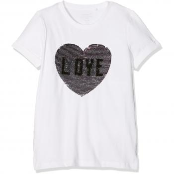 NAME IT Nkfkisser SS Top Box, Camiseta para Niñas, Blanco