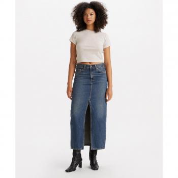 Levi's Women's Ankle Column™ Denim Midi Skirt - Dark Indigo Worn In, Size W27
