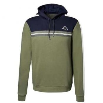 Sudadera Kappa Imagin Active con Capucha para Adulto, Hombre, Color Verde/Azul, Talla XL